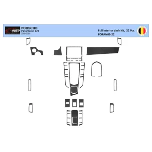 Porsche Panamera 2009-2015 3D Interior Dashboard Trim Kit Dash Trim Dekor 22-Parts 2