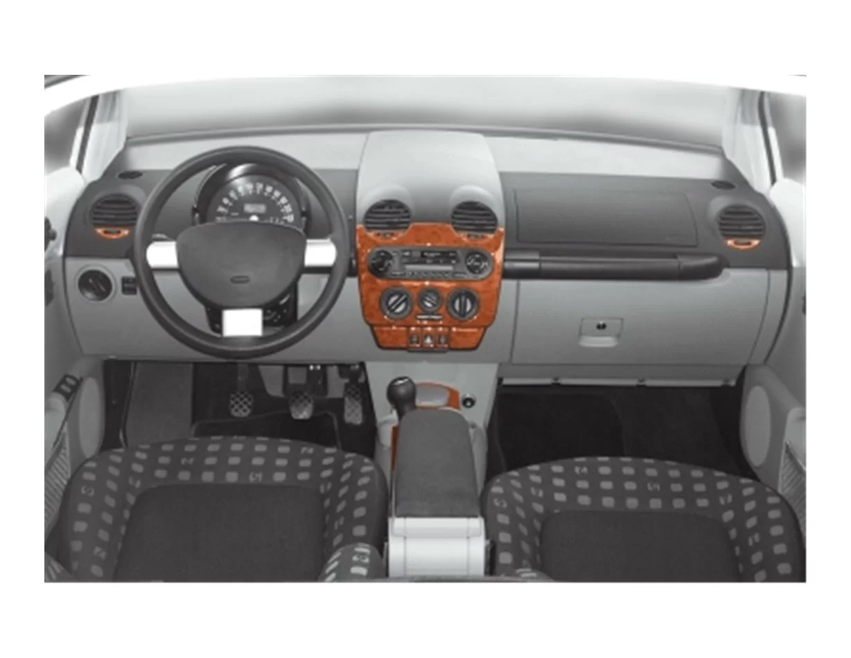 Volkswagen New Beettle 03.98-04.02 3D Interior Dashboard Trim Kit Dash Trim Dekor 11-Parts - 1 - Interior Dash Trim Kit