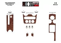 Volkswagen New Beettle 03.98-04.02 3D Interior Dashboard Trim Kit Dash Trim Dekor 11-Parts - 2 - Interior Dash Trim Kit Volkswagen New Beettle 03.98-04.02 3D Interior Dashboard Trim Kit Dash Trim Dekor 11-Parts - 2 - Interior Dash Trim Kit