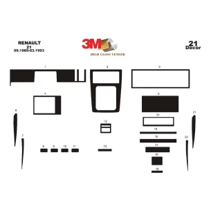 Renault 21 Manager 09.89-03.93 3D Interior Dashboard Trim Kit Dash Trim Dekor 21-Parts 2