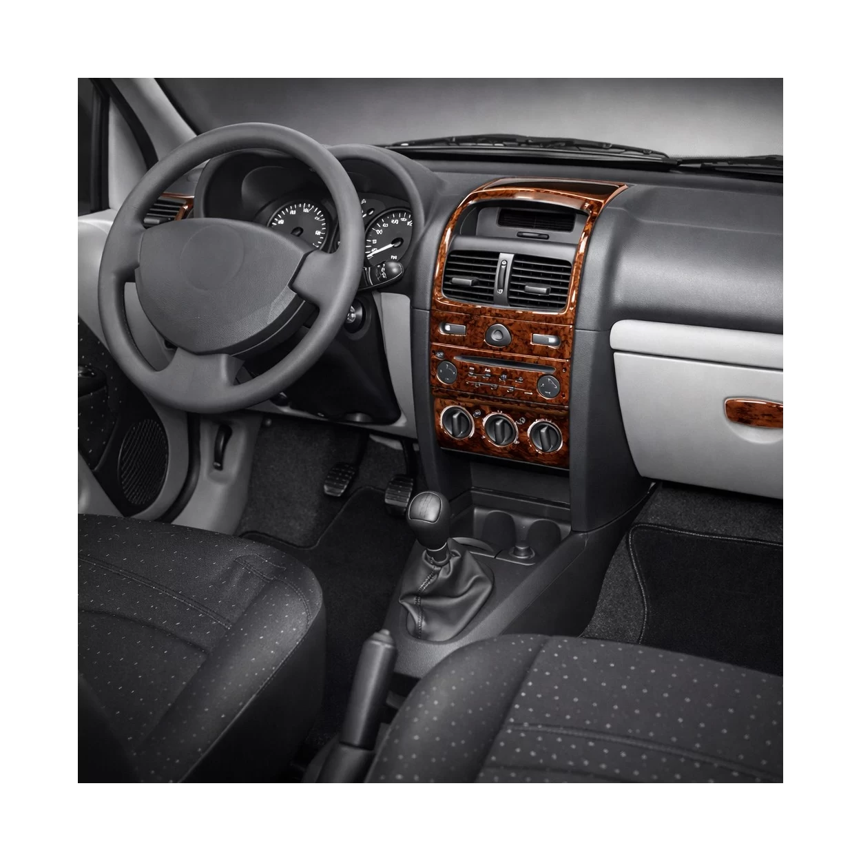 Renault Clio Symbol 10.2008 3D Interior Dashboard Trim Kit Dash Trim Dekor 11-Parts