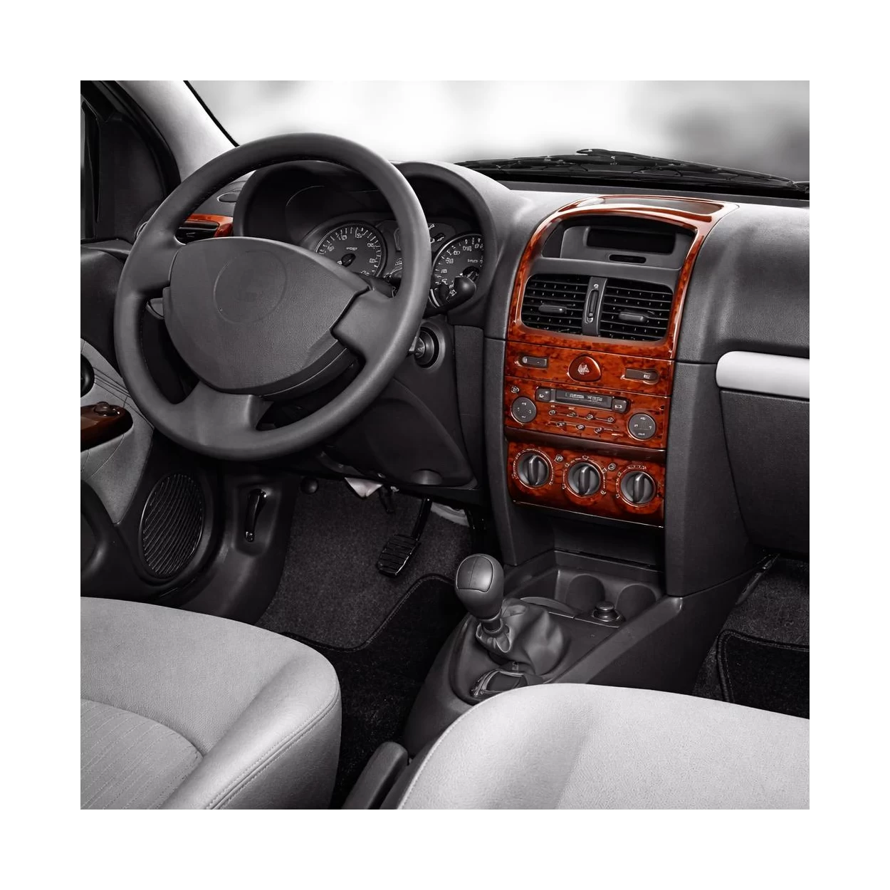 Renault Clio-2 06.01-08.05 3D Interior Dashboard Trim Kit Dash Trim Dekor 15-Parts