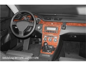 Volkswagen Passat B6 Tacho 02.05 09.10 3D Interior Dashboard Trim Kit Dash Trim Dekor 3-Parts - 1 - Interior Dash Trim Kit