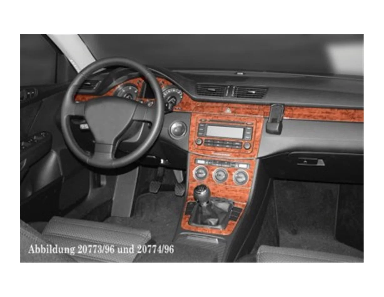 Volkswagen Passat B6 Tacho 02.05 09.10 3D Interior Dashboard Trim Kit Dash Trim Dekor 3-Parts - 1 - Interior Dash Trim Kit