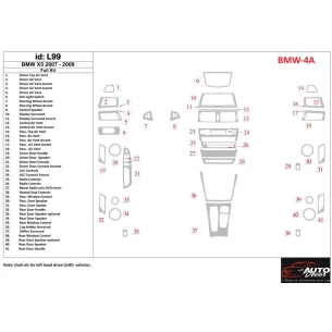 BMW X5 2007-2009 Full Set Interior BD Dash Trim Kit 2