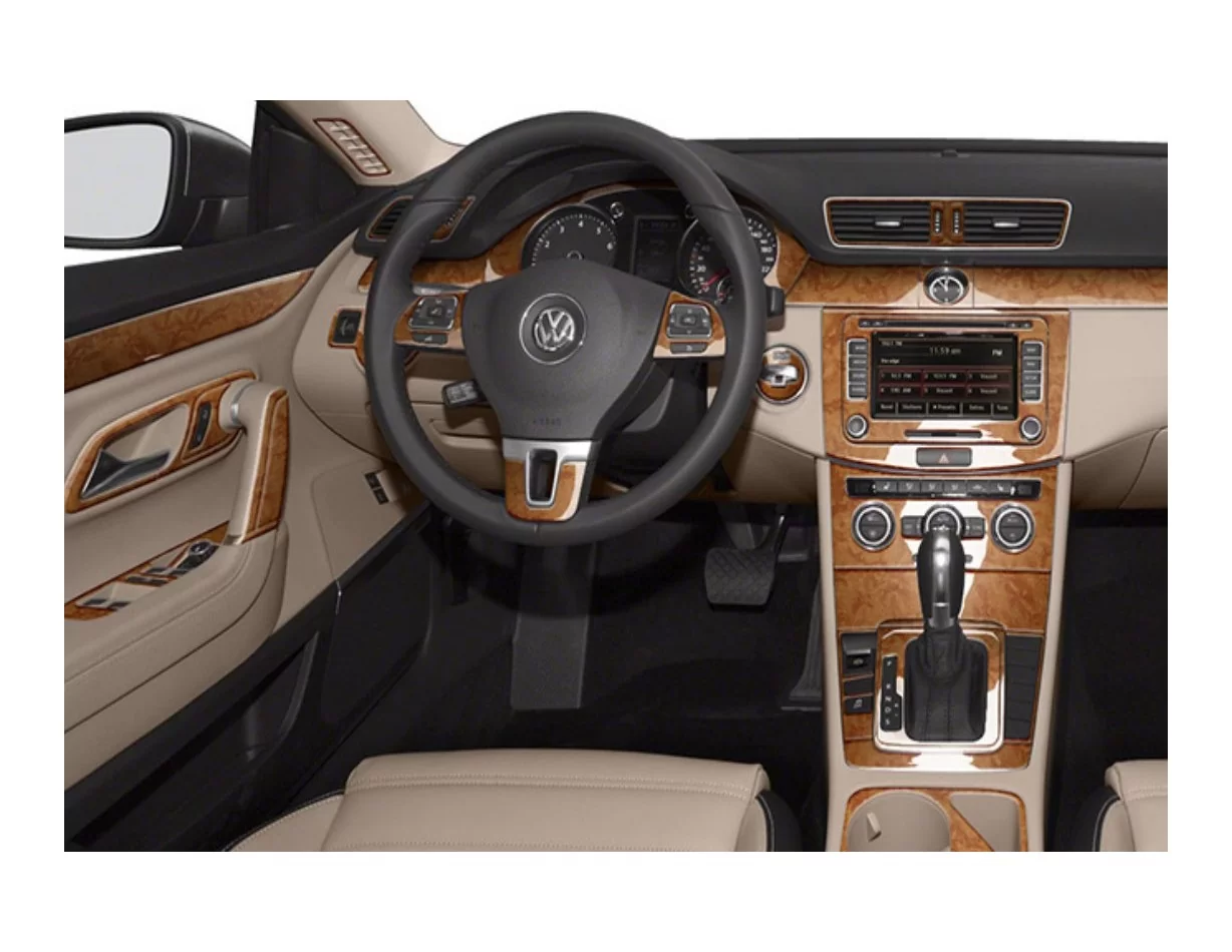 Volkswagen Passat B7 2012-2015 3D Interior Dashboard Trim Kit Dash Trim Dekor 45-Parts - 1 - Interior Dash Trim Kit