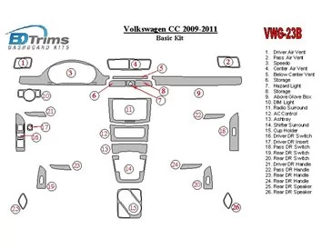 Volkswagen Passat CC 2009-2011 Basic Set Interior BD Dash Trim Kit - 2 - Interior Dash Trim Kit