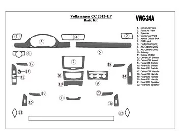 Volkswagen Passat CC 2012-UP Basic Set Interior BD Dash Trim Kit - 2 - Interior Dash Trim Kit