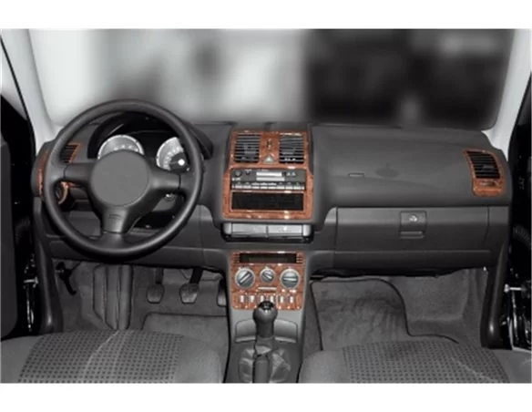 Volkswagen Polo 6N2 10.99-08 01 3D Interior Dashboard Trim Kit Dash Trim Dekor 16-Parts - 1 - Interior Dash Trim Kit