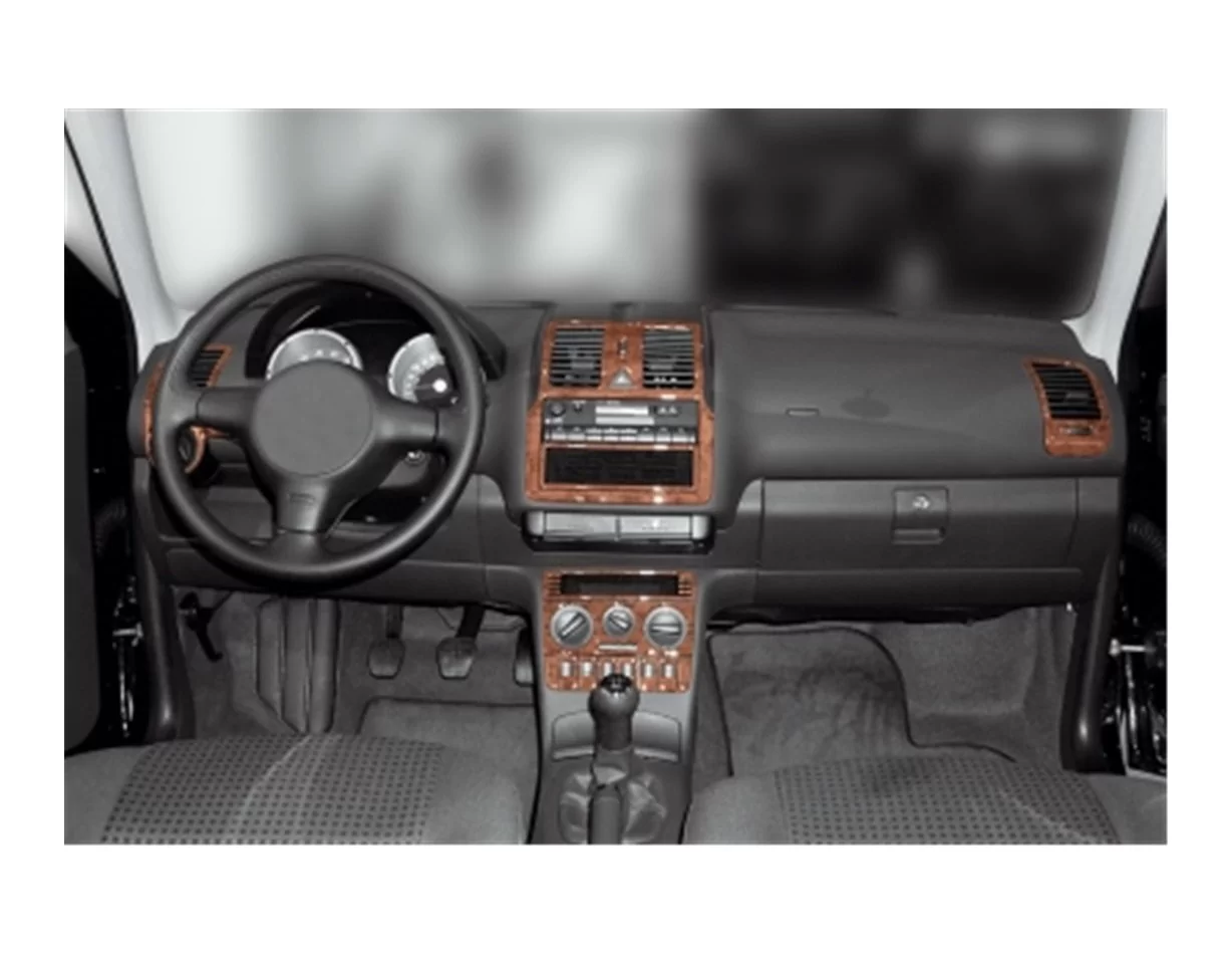 Volkswagen Polo 6N2 10.99-08 01 3D Interior Dashboard Trim Kit Dash Trim Dekor 16-Parts - 1 - Interior Dash Trim Kit