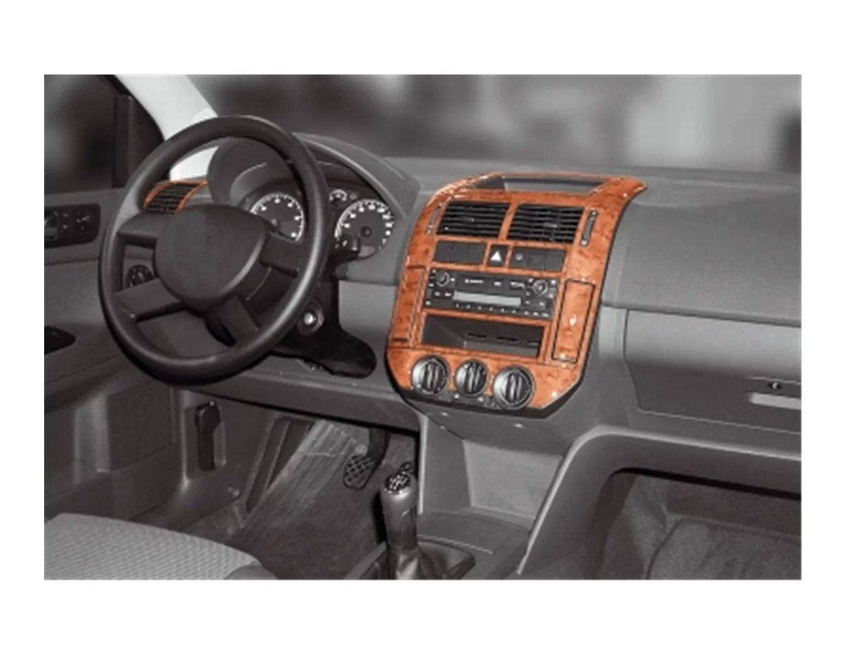 Volkswagen Polo 9N 09.01-02.05 3D Interior Dashboard Trim Kit Dash Trim Dekor 14-Parts - 1 - Interior Dash Trim Kit