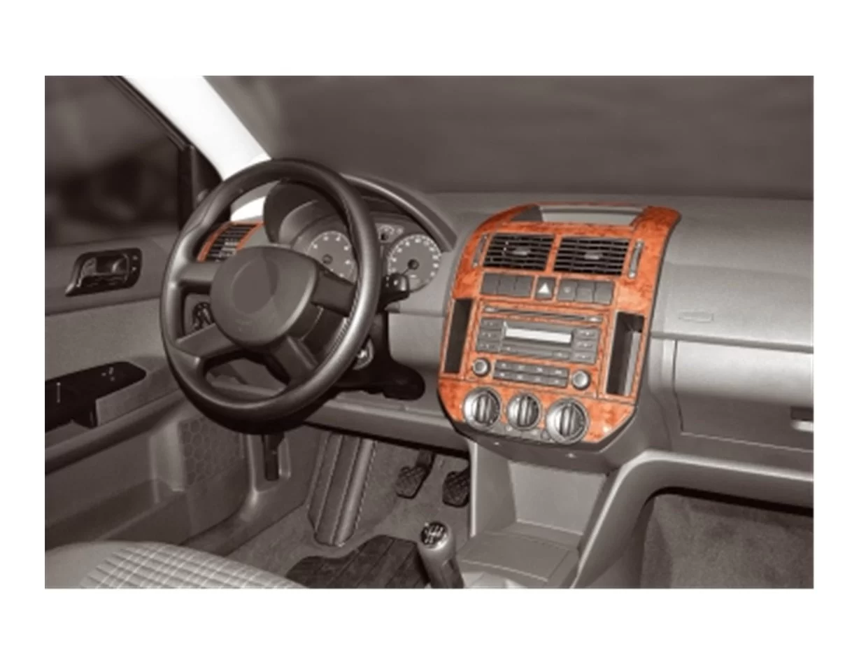 Volkswagen Polo 9N3 03.05-08.09 3D Interior Dashboard Trim Kit Dash Trim Dekor 15-Parts - 1 - Interior Dash Trim Kit