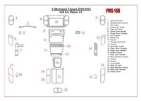 Volkswagen Tiguan 2010-UP Full Set, Automatic AC Control Interior BD Dash Trim Kit - 2 - Interior Dash Trim Kit Volkswagen Tiguan 2010-UP Full Set, Automatic AC Control Interior BD Dash Trim Kit - 2 - Interior Dash Trim Kit