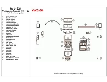 Volkswagen Touareg 2004-UP Full Set, With NAVI Interior BD Dash Trim Kit - 1 - Interior Dash Trim Kit