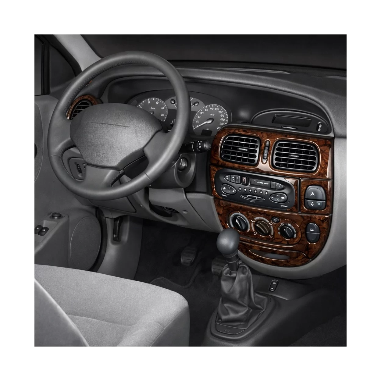 Renault Megane 03.99-02.03 3D Interior Dashboard Trim Kit Dash Trim Dekor 17-Parts