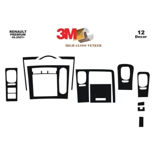 Renault Premium Midlum Kerax 09.2005 3D Interior Dashboard Trim Kit Dash Trim Dekor 12-Parts 2