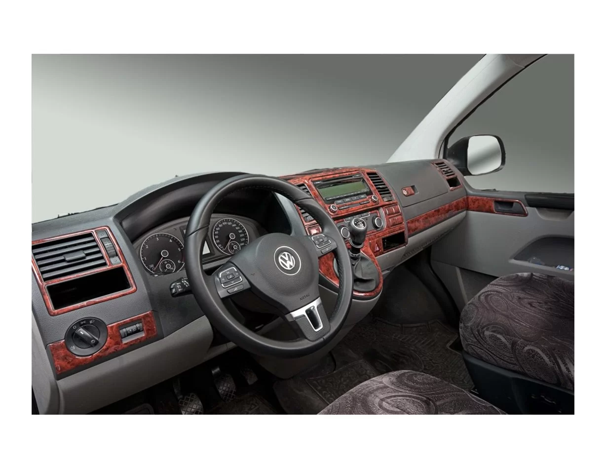 Volkswagen Transporter T6 09.2009 3D Interior Dashboard Trim Kit Dash Trim Dekor 37-Parts - 1 - Interior Dash Trim Kit