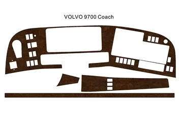 Volvo 9700 Bus Coach 2013 3D Interior Dashboard Trim Kit Dash Trim Dekor 4-Parts - 1 - Interior Dash Trim Kit