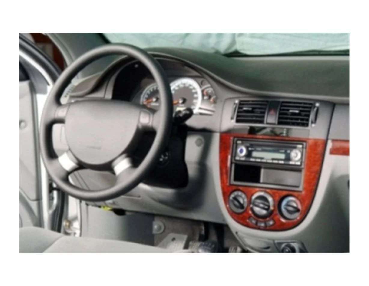 Chevrolet Lacetti Sedan 03.2004 3D Interior Dashboard Trim Kit Dash Trim Dekor 15-Parts - 1 - Interior Dash Trim Kit