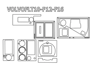 Volvo FL-Series FL10 FLT 3D Interior Dashboard Trim Kit Dash Trim Dekor 13-Parts - 1 - Interior Dash Trim Kit