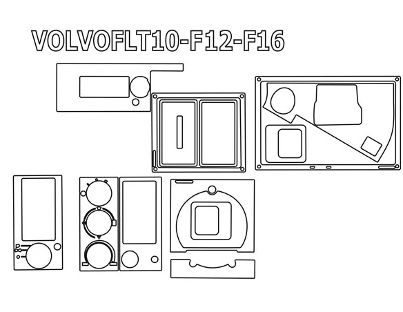 Volvo FL-Series FL10 FLT 3D Interior Dashboard Trim Kit Dash Trim Dekor 13-Parts - 1 - Interior Dash Trim Kit