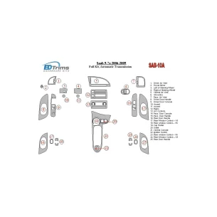 Saab 9-3 2007-UP Full Set, Automatic Gear, Without NAVI Interior BD Dash Trim Kit 2