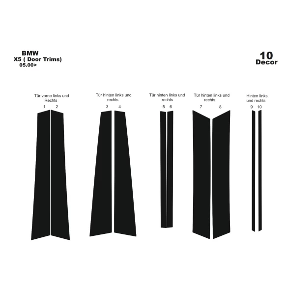 BMW X5 E53 05.2000 3D Interior Dashboard Trim Kit Dash Trim Dekor 10-Parts