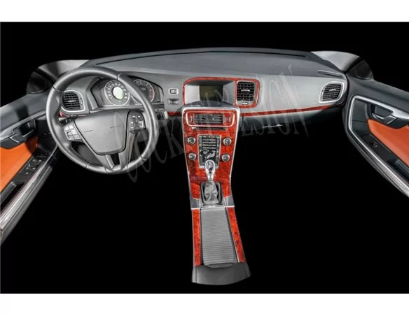 Volvo S 60 01.2012 3D Interior Dashboard Trim Kit Dash Trim Dekor 12-Parts - 1 - Interior Dash Trim Kit