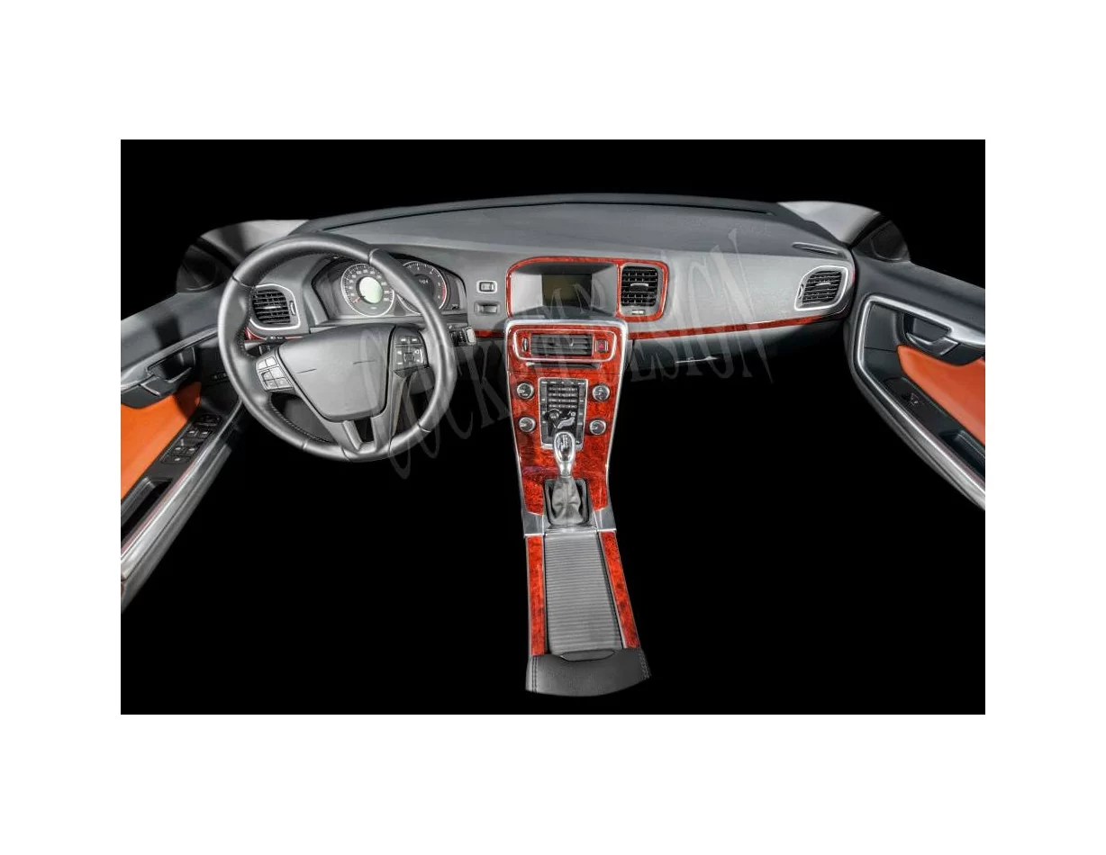 Volvo S 60 01.2012 3D Interior Dashboard Trim Kit Dash Trim Dekor 12-Parts - 1 - Interior Dash Trim Kit
