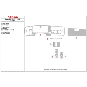 Saab 900 1987-1993 Full Set Interior BD Dash Trim Kit 2