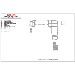 Saab 9000 1987-1994 Automatic Gearbox 12 Parts set Interior BD Dash Trim Kit 2