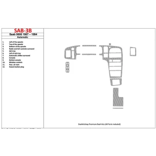 Saab 9000 1987-1994 Manual Gearbox, 12 Parts set Interior BD Dash Trim Kit 2