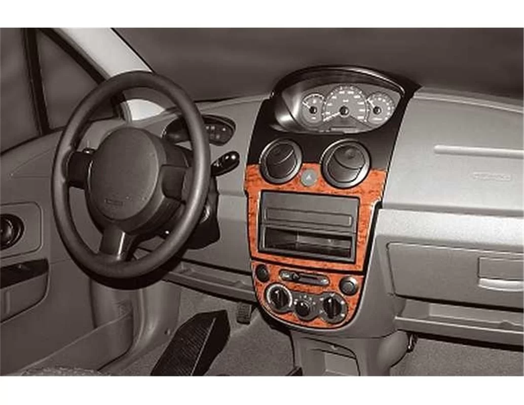 Chevrolet Matiz-Spark 02.2005 3D Interior Dashboard Trim Kit Dash Trim Dekor 3-Parts - 1 - Interior Dash Trim Kit