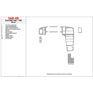 Saab 9000 1995-1996 Manual Gearbox, 11 Parts set Interior BD Dash Trim Kit 2