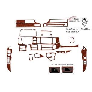 Scania NextGen NG-Series TopSleeper ab 2016 3D Interior Dashboard Trim Kit Dash Trim Dekor 24-Parts