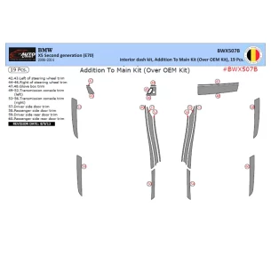 BMW X5 E70 2009-2014 Main Set Interior BD Dash Trim Kit 19pcs 2