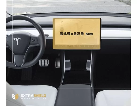 Tesla Model 3 2017 - Present Multimedia 15" ExtraShield Screeen Protector - 1 - Interior Dash Trim Kit