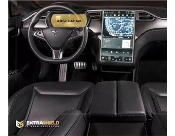 Tesla Model S 2012 - Present Digital Speedometer 12,3" ExtraShield Screeen Protector - 1 - Interior Dash Trim Kit