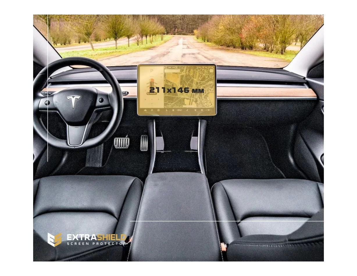 Tesla Model S 2021 - Present Rear climate control ExtraShield Screeen Protector - 1 - Interior Dash Trim Kit