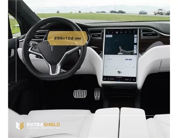 Tesla Model X 2015 - Present Digital Speedometer 12,3" ExtraShield Screeen Protector - 1 - Interior Dash Trim Kit