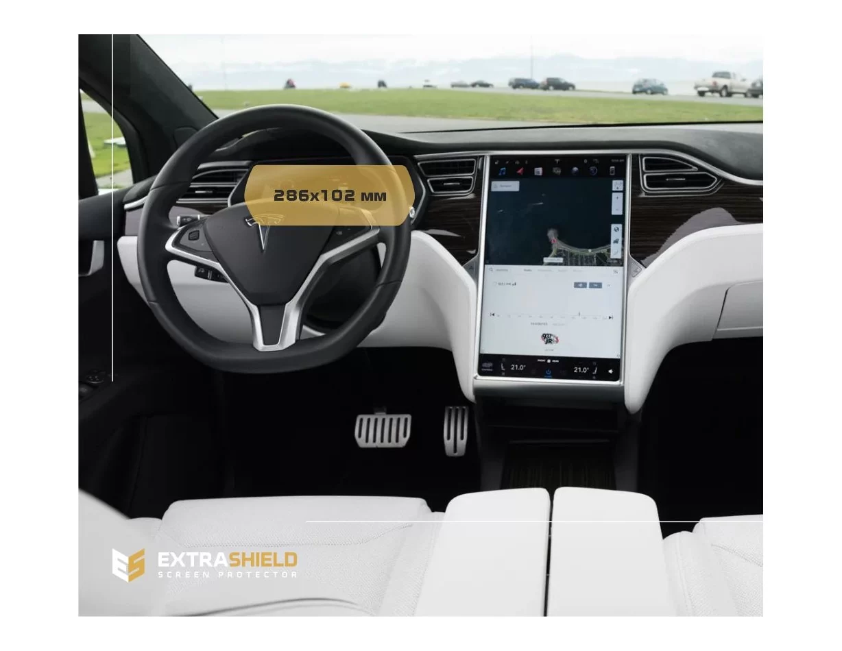 Tesla Model X 2015 - Present Digital Speedometer 12,3" ExtraShield Screeen Protector - 1 - Interior Dash Trim Kit