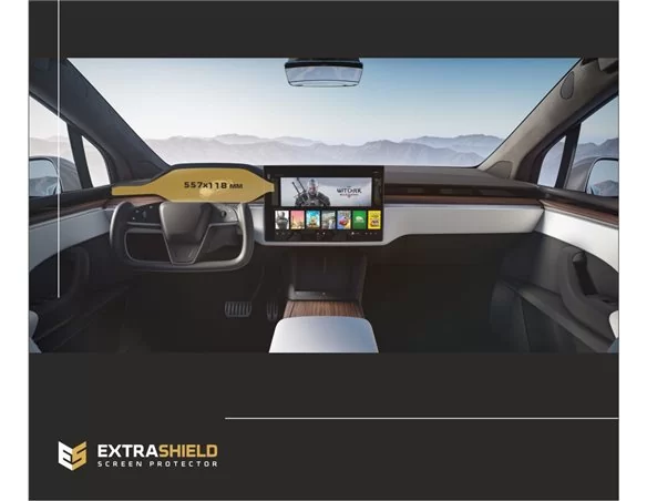 Tesla Model X 2021 - Present Digital Speedometer ExtraShield Screeen Protector - 1 - Interior Dash Trim Kit