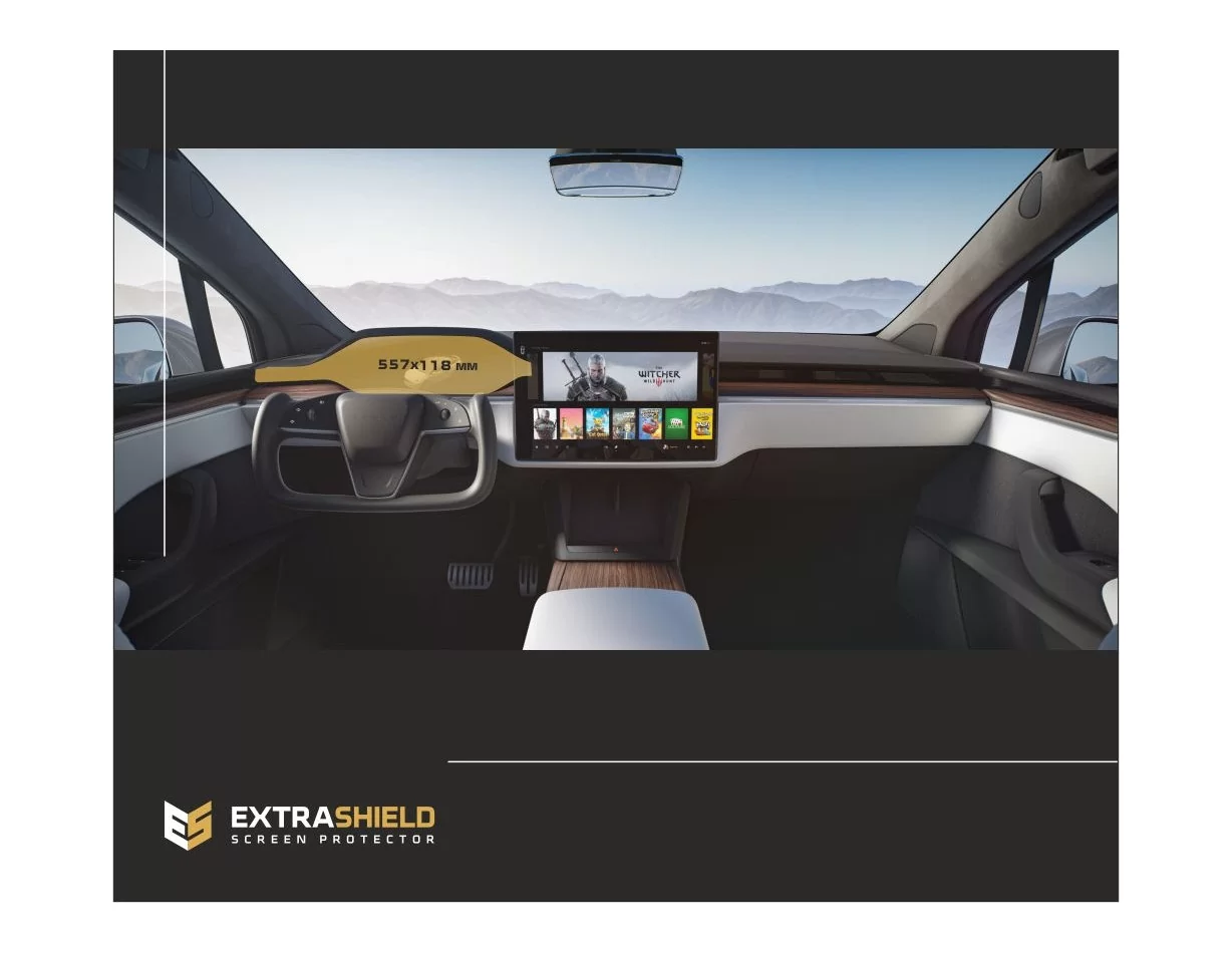 Tesla Model X 2021 - Present Digital Speedometer ExtraShield Screeen Protector - 1 - Interior Dash Trim Kit