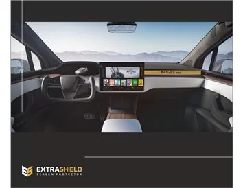 Tesla Model X 2021 - Present Multimedia passenger ExtraShield Screeen Protector - 1 - Interior Dash Trim Kit