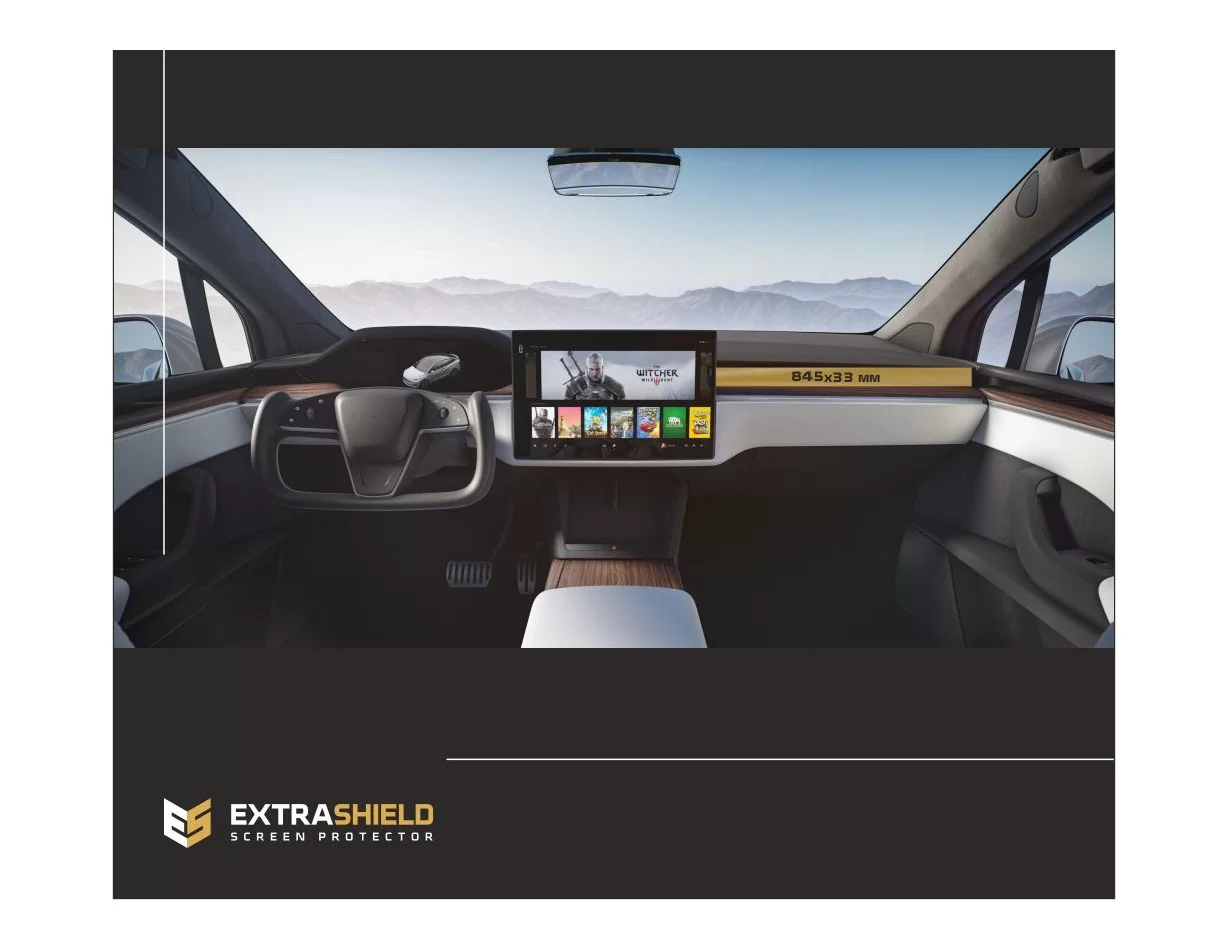 Tesla Model X 2021 - Present Multimedia passenger ExtraShield Screeen Protector - 1 - Interior Dash Trim Kit
