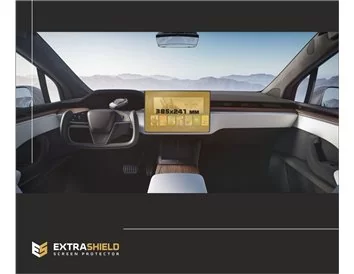 Tesla Model X 2021 - Present Multimedia 17" ExtraShield Screeen Protector - 1 - Interior Dash Trim Kit