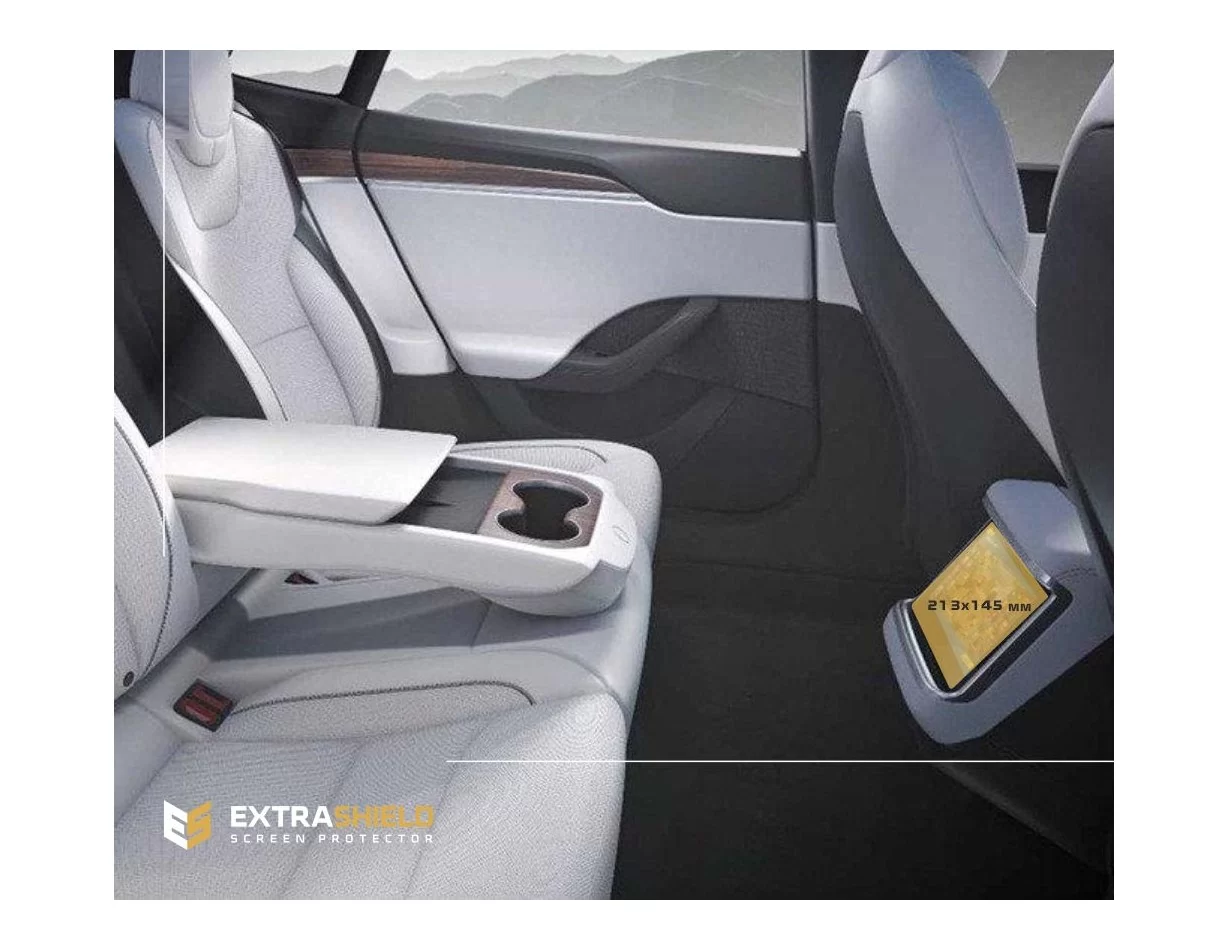 Tesla Model X 2021 - Present Rear climate control ExtraShield Screeen Protector - 1 - Interior Dash Trim Kit
