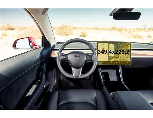 Tesla Model Y 2019 - Present Multimedia 15" ExtraShield Screeen Protector - 1 - Interior Dash Trim Kit