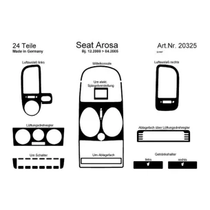 Seat Arosa 02.01-04.05 3D Interior Dashboard Trim Kit Dash Trim Dekor 24-Parts 2