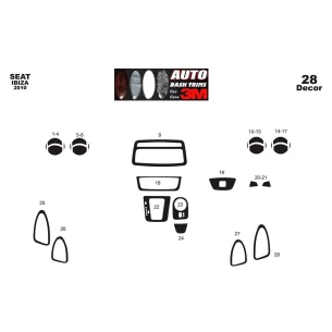 Seat Ibiza – Cordoba 01.2010 3D Interior Dashboard Trim Kit Dash Trim Dekor 25-Parts